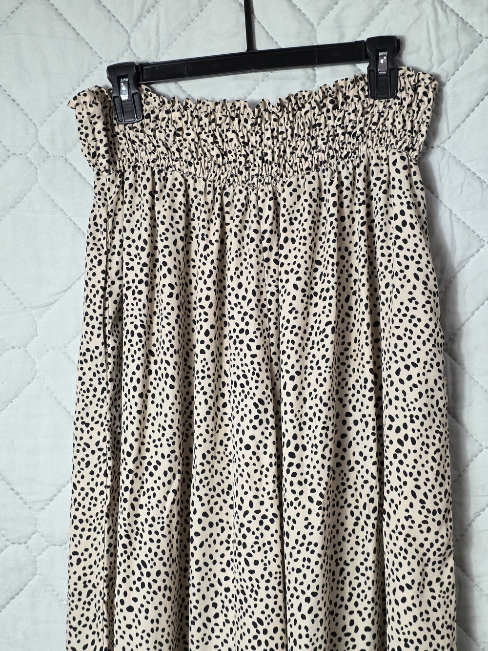 Oddt Wide Leg Pants Polka Dot Casual Summer Trousers High Waist 1X Beige - Picture 3 of 10